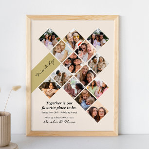 Personalized Best Friends Photo Poster, Friendship Print