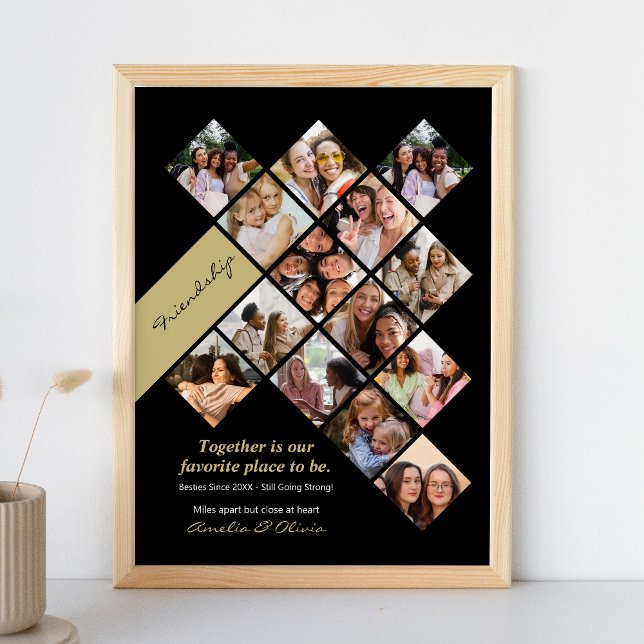 Personalized Best Friends Photo Poster, Friendship Print (Friends Photo Poster | Friendship Day 2025)