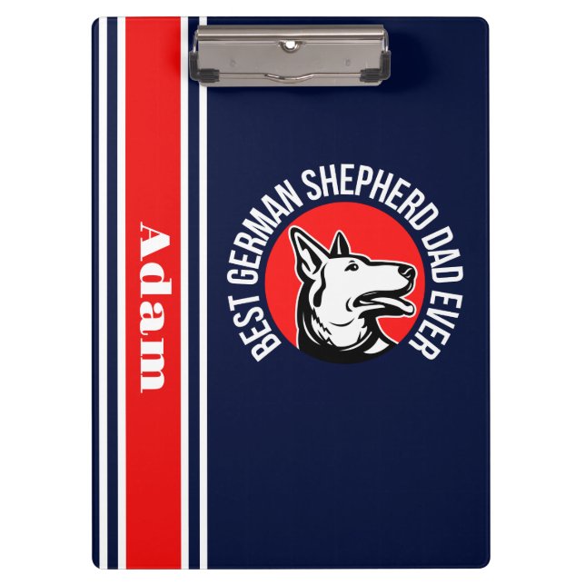Personalized Best German Shepherd Dad Ever Clipboard (Front)