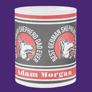 Personalized Best German Shepherd Dad Ever Frosted Glass Coffee Mug