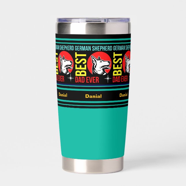 Personalized Best German Shepherd Dad Ever Insulated Tumbler (Front)