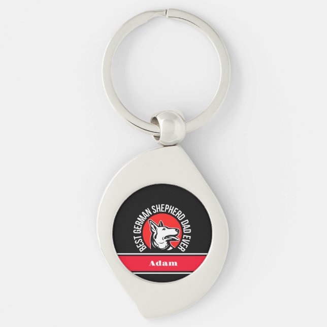 Personalized Best German Shepherd Dad Ever Keychain (Front)