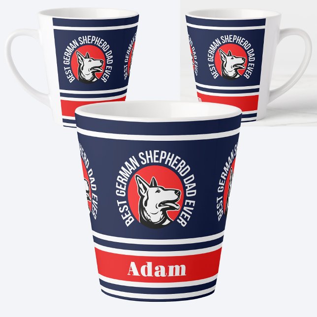 Personalized Best German Shepherd Dad Ever Latte Mug (Creator Uploaded)