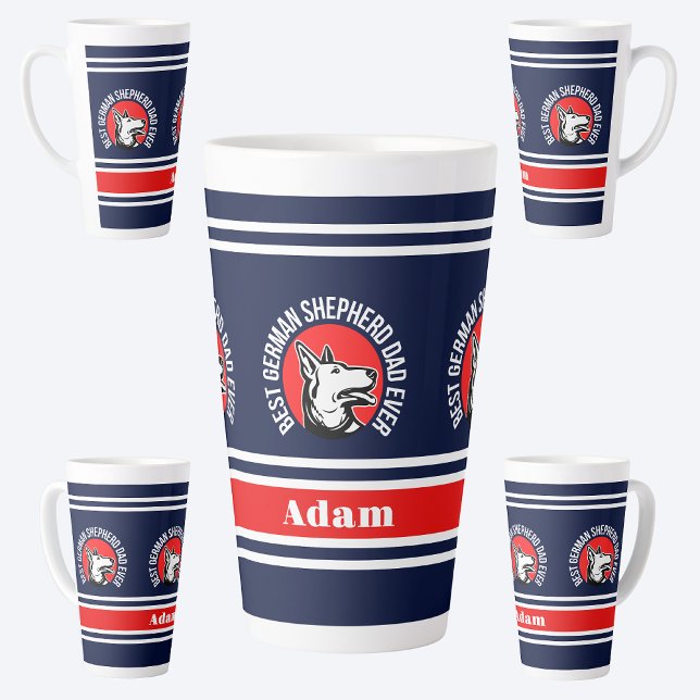 Personalized Best German Shepherd Dad Ever Latte Mug (Creator Uploaded)