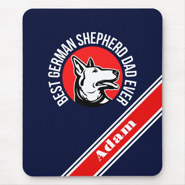 Personalized Best German Shepherd Dad Ever Mouse Pad (Front)