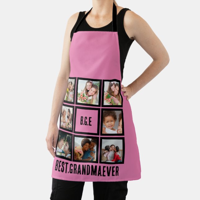 Personalized Best Grandma Ever 8 Photo Collage Apron (Insitu)