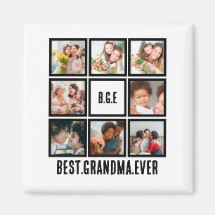 Personalized Best Grandma Ever 8 Photo Collage Magnet