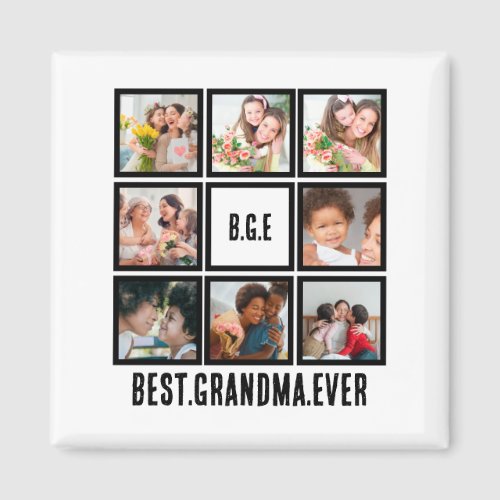 Personalized Best Grandma Ever 8 Photo Collage Magnet