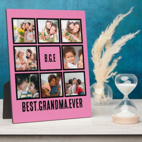 Personalized Best Grandma Ever 8 Photo Collage Plaque