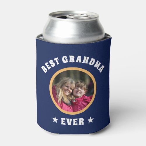 Personalized Best Grandma Ever Custom Family Photo Can Cooler