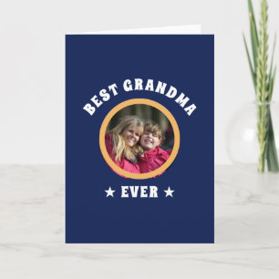 Personalized Best Grandma Ever Custom Family Photo Card