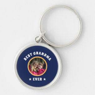 Personalized Best Grandma Ever Custom Family Photo Keychain