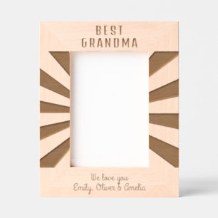 Personalized Best Grandma Sun Burst Keepsake  Engraved Frames