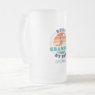 Personalized Best Grandpa By Par Fathers Day Frosted Glass Beer Mug
