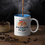 Personalized Best Grandpa By Par Golfing Birthday Two-Tone Coffee Mug<br><div class="desc">Retro Best Grandpa By Par design you can customize for the recipient of this cute golf theme design. Perfect gift for Father's Day or grandfather's birthday. The text "GRANDPA" can be customized with any dad moniker by clicking the "Personalize" button above. Add a name to make it even more special...</div>