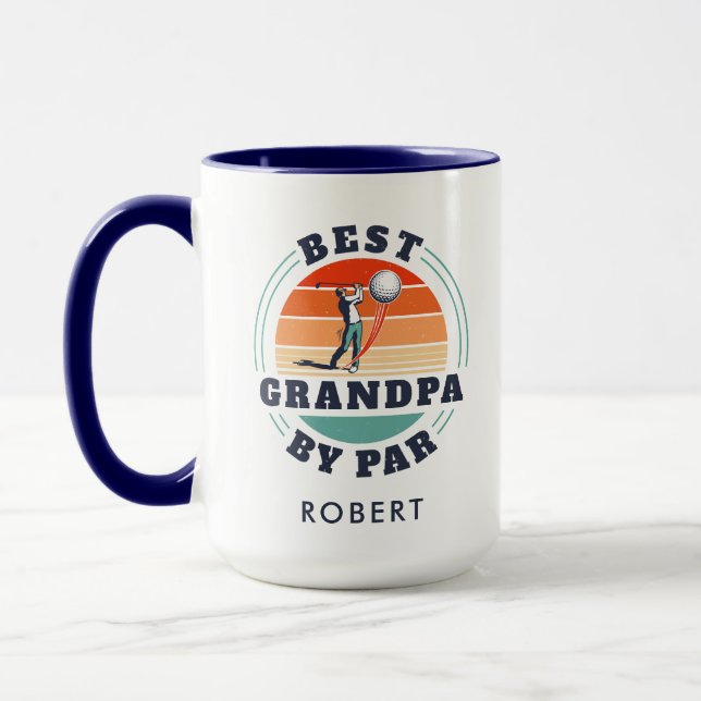 Personalized Best Grandpa By Par Golfing Lover Mug (Left)