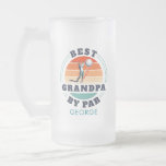 Personalized Best Grandpa By Par Grandparents Day Frosted Glass Beer Mug<br><div class="desc">Retro Best Grandpa By Par design you can customize for the recipient of this cute golf theme design. Perfect gift for Father's Day or grandfather's birthday. The text "GRANDPA" can be customized with any dad moniker by clicking the "Personalize" button above</div>