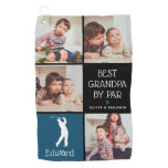 Personalized Best Grandpa by Par Photo Gift Golf Towel