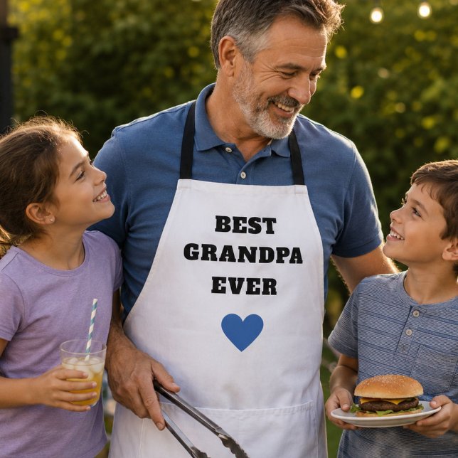 Personalized Best Grandpa Ever BBQ Grilling Apron (Creator Uploaded)