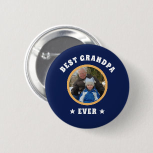 Personalized Best Grandpa Ever Custom Family Photo Button