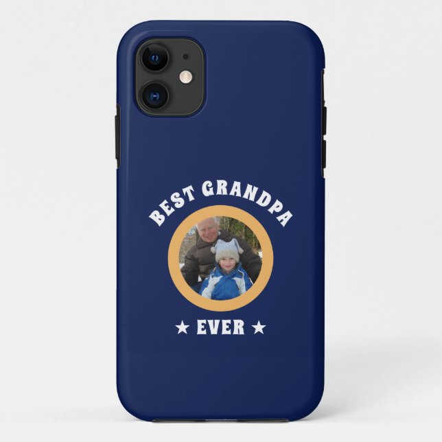 Personalized Best Grandpa Ever Custom Family Photo Case-Mate iPhone Case (Back)