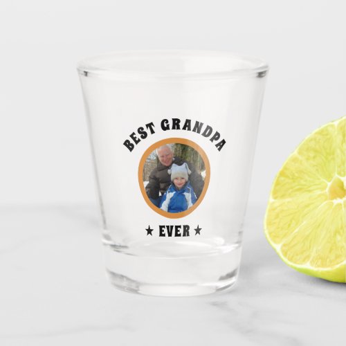 Personalized Best Grandpa Ever Custom Family Photo Shot Glass