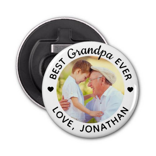 Personalized Best Grandpa Ever Custom Photo Bottle Opener