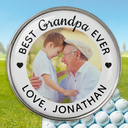 Personalized Best Grandpa Ever Custom Photo Golf Ball Marker