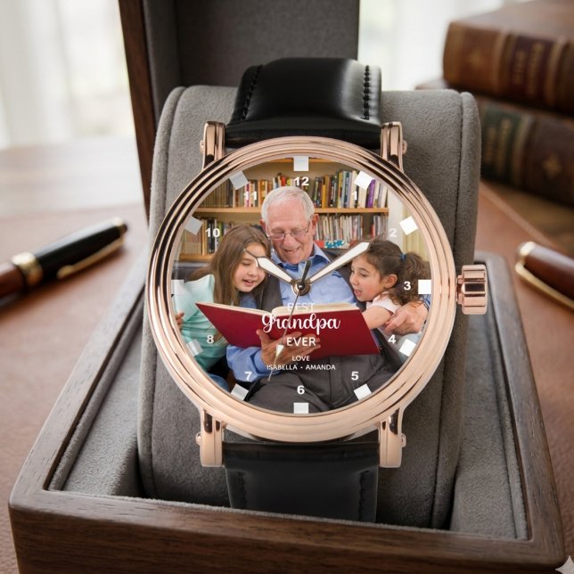 Personalized "best Grandpa ever  Modern Typography Watch (Creator Uploaded)