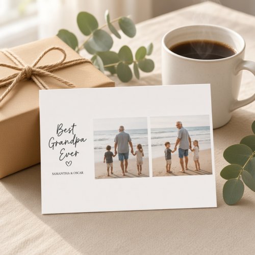 Personalized Best Grandpa Ever Photo Card