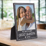 Personalized Best Great Grandpa Rustic Chalkboard Plaque<br><div class="desc">Celebrate your great grandpa in style with this rustic chalkboard photo plaque with “You are the Best Great Grandpa ” message. Personalize with name and your favorite picture to create a heartfelt and modern keepsake he’ll love. Ideal for Father’s Day, birthdays, or just to remind him how much he means....</div>