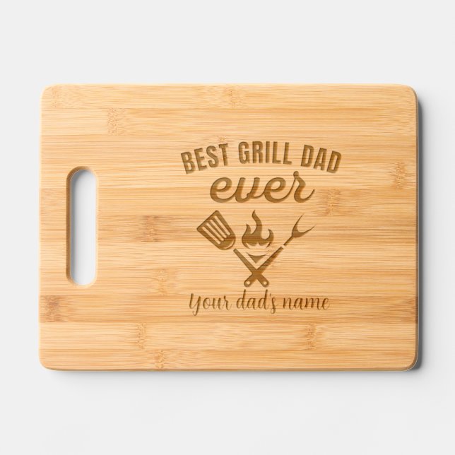 Personalized Best Grill Dad Cutting Board (Front)