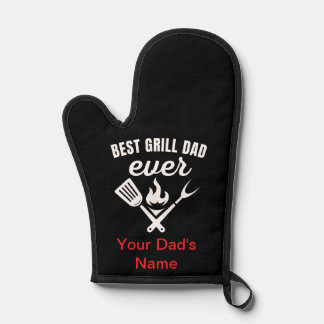 Personalized Best Grill Dad Ever Oven Mitt and Pot