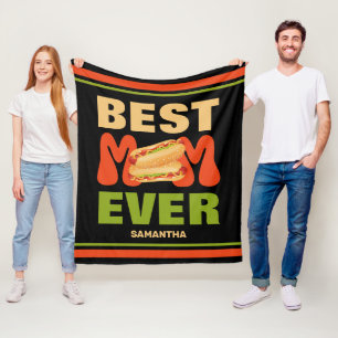 Personalized Best Hot Dog Mom Ever Mother's Day Fleece Blanket