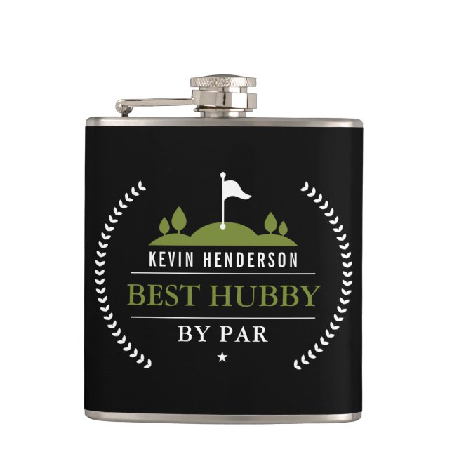 Personalized Best Hubby By Par Flask (Front)