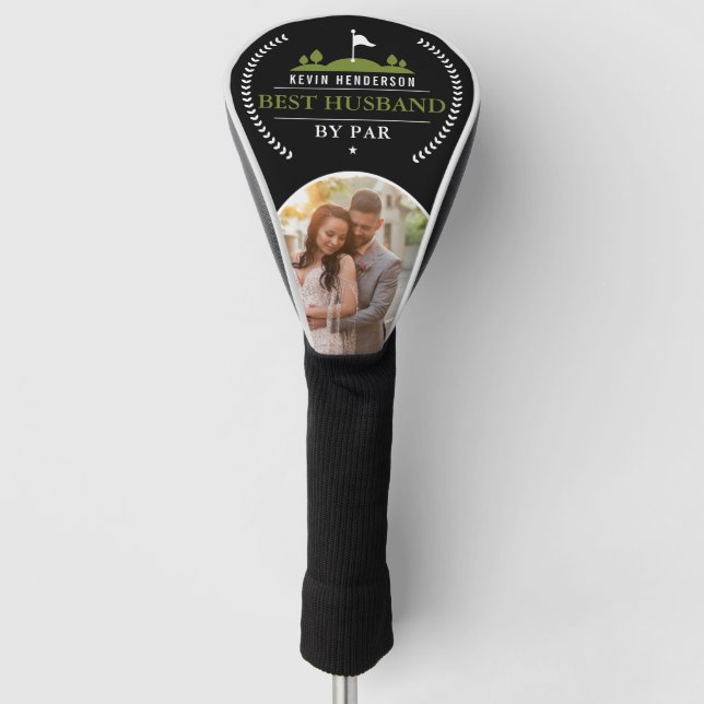 Personalized Best Husband By Par Photo Golf Head Cover (Front)