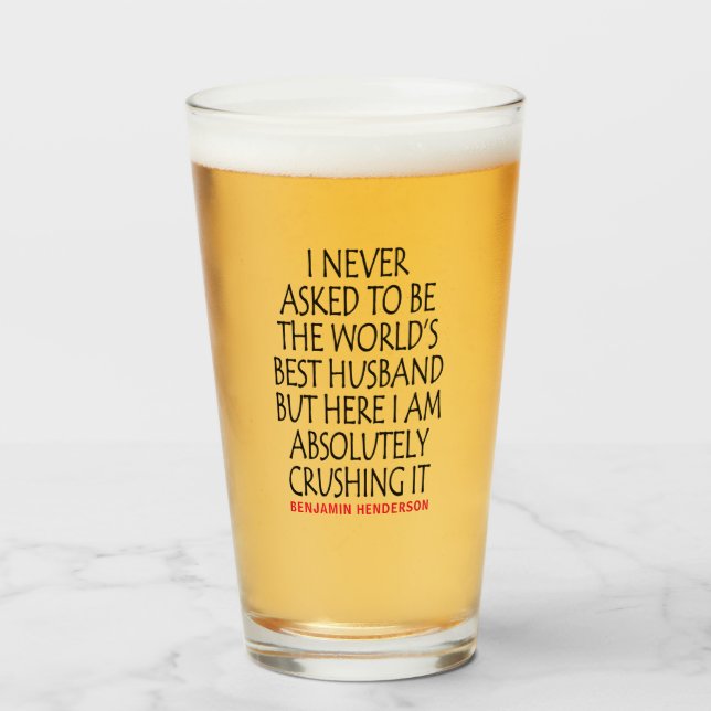 Personalized Best Husband Quote Glass (Front Filled)