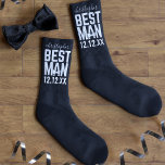 Personalized Best Man Bachelor Party Wedding Socks<br><div class="desc">Which Best Man would not absolutely adore a pair of personalized black wedding socks as thank you gift? I don't know one that wouldn't. Add his name and your wedding date.</div>