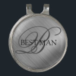 Personalized Best Man Brushed Silver Golf Hat Clip<br><div class="desc">Make your own custom golf hat clip. Personalize this design with your own text. You can further customize this design by selecting the "customize further" link if desired.</div>