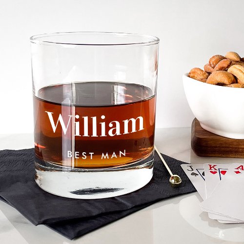 Personalized Best Man Wedding Whiskey Glass