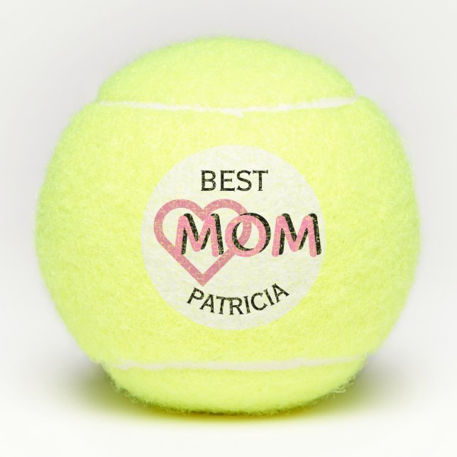 Personalized Best Mom Custom   Tennis Balls (Front)