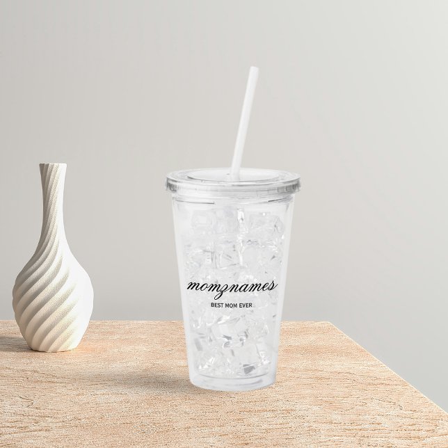 Personalized Best Mom Ever Calligraphy Name Acrylic Tumbler (Creator Uploaded)