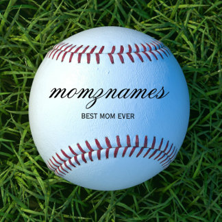 Personalized Best Mom Ever Calligraphy Name Baseball