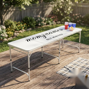 Personalized Best Mom Ever Calligraphy Name Beer Pong Table