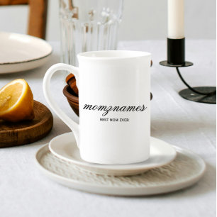 Personalized Best Mom Ever Calligraphy Name Bone China Mug