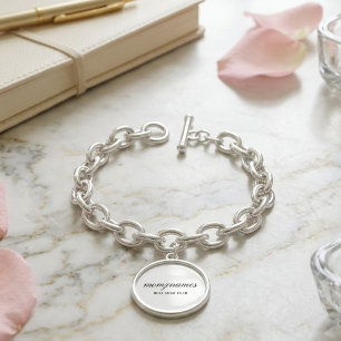 Personalized Best Mom Ever Calligraphy Name Bracelet