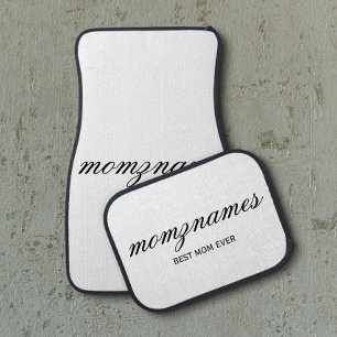 Personalized Best Mom Ever Calligraphy Name Car Floor Mat