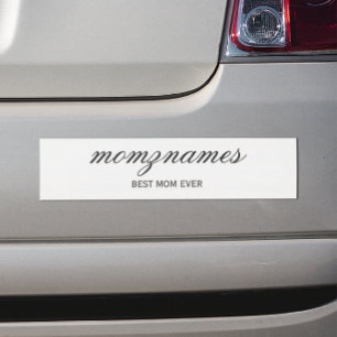 Personalized Best Mom Ever Calligraphy Name Car Magnet