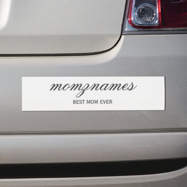 Personalized Best Mom Ever Calligraphy Name Car Magnet (Creator Uploaded)