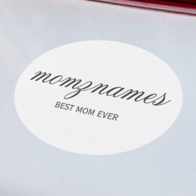 Personalized Best Mom Ever Calligraphy Name Car Magnet (Creator Uploaded)